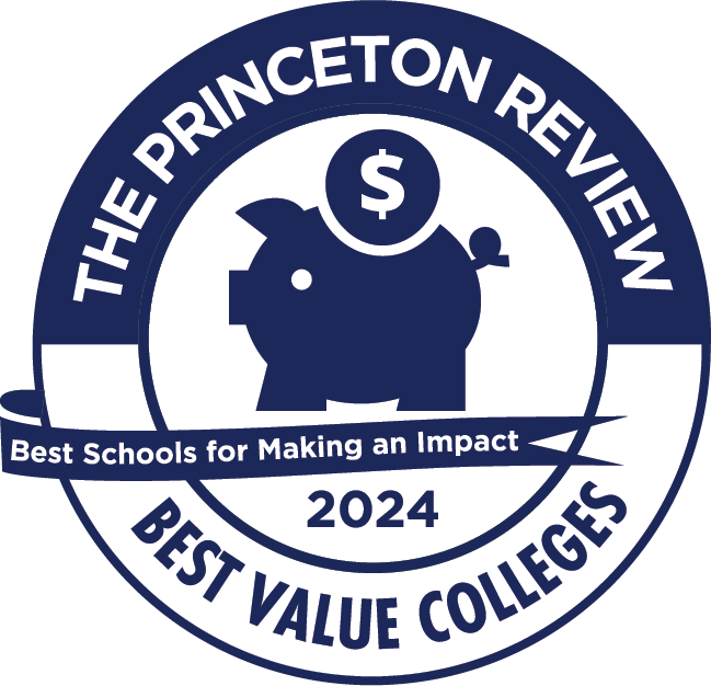 The Princeton Review "Best Value Colleges Best Schools for Making an Impact 2024" badge